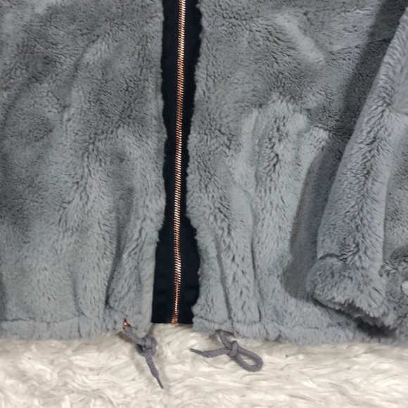 Lucky Brand Missy Faux Fur Gray Teddy Rose Gold Jacket - Picture 11 of 14